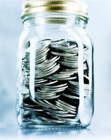 Coins in Jar Stock Photo - Premium Royalty-Free, Code: 600-00160049