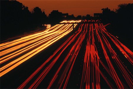 Streaking Lights on Los Angeles Highway, California USA Stock Photo - Premium Royalty-Free, Code: 600-00171994