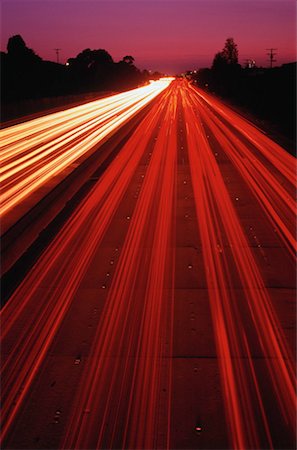 Streaking Lights on Los Angeles Highway, California, USA Stock Photo - Premium Royalty-Free, Code: 600-00171993