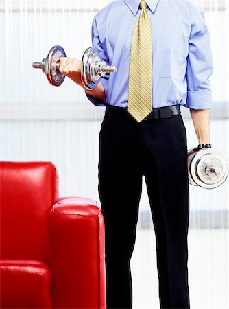 fuera de horario - Man Lifting Weights Foto de stock - Sin royalties Premium, Código: 600-00343147