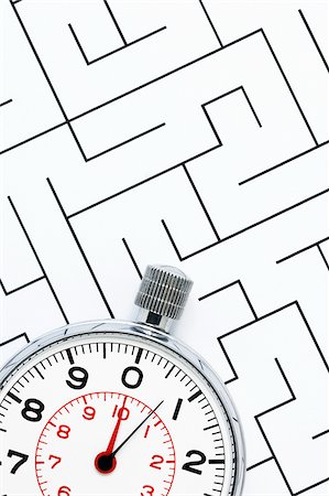 puzzle close up - Stopwatch and Maze Stock Photo - Premium Royalty-Free, Code: 600-00608277