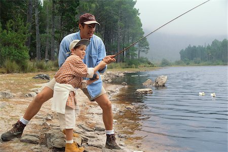 family river both photos - Father and Son Fishing Stock Photo - Premium Royalty-Free, Code: 600-00795581