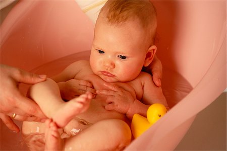 plastic bathtub - Baby Having a Bath Stock Photo - Premium Royalty-Free, Code: 600-00795656