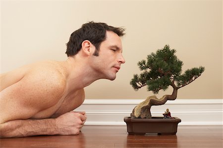 simsearch:600-00845951,k - Man with Bonsai Tree Foto de stock - Sin royalties Premium, Código: 600-00845974