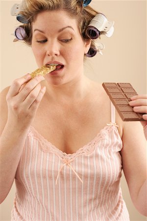 simsearch:600-00846027,k - Woman with Granola Bar and Chocolate Bar Stock Photo - Premium Royalty-Free, Code: 600-00846046