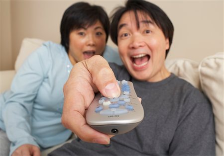 Couple Watching Television Stock Photo - Premium Royalty-Free, Code: 600-00846904