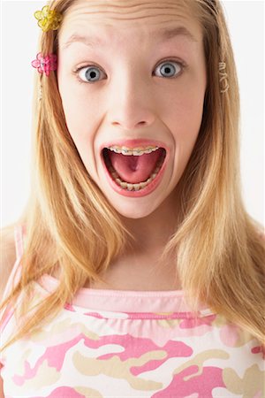 portrait screaming girl - Portrait of Girl Stock Photo - Premium Royalty-Free, Code: 600-00847937