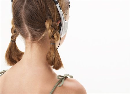 simsearch:600-01260392,k - Girl Wearing Headphones Foto de stock - Sin royalties Premium, Código: 600-00866122