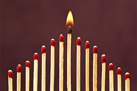 simsearch:600-05810131,k - Group of Matches, One Burning Stock Photo - Premium Royalty-Free, Code: 600-00866512