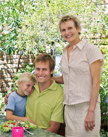 senior generation family group hug - Family Portrait Outdoors Stock Photo - Premium Royalty-Free, Code: 600-00866614