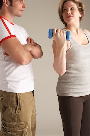 Femme avec Personal Trainer Photographie de stock - Premium Libres de Droits, Code: 600-00866731