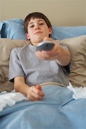 Boy Sick in Bed Stock Photo - Premium Royalty-Free, Code: 600-00917430