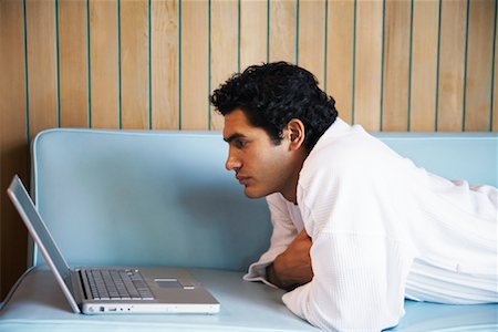 puerto rican-ecuadorian - Man With Laptop Computer Stock Photo - Premium Royalty-Free, Code: 600-00917452