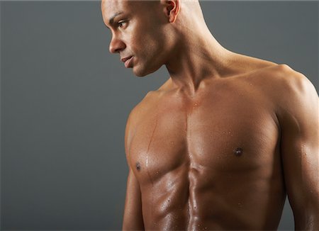 sweaty abs - Portrait of Man Stock Photo - Premium Royalty-Free, Code: 600-00911345