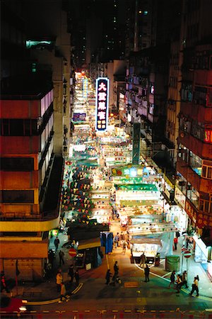 Marché de Temple Street, Hong Kong, Chine Photographie de stock - Premium Libres de Droits, Code: 600-00934871