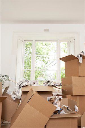 Pile of Boxes in Room Stock Photo - Premium Royalty-Free, Code: 600-00933749