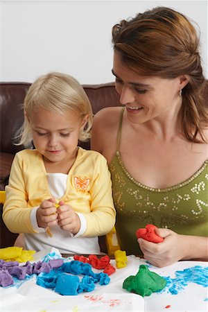simsearch:600-00948173,k - Mother and Daughter Playing with Plasticine Stock Photo - Premium Royalty-Free, Code: 600-00948168