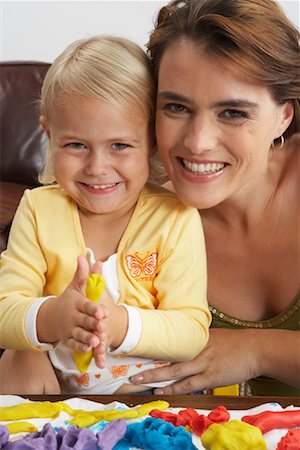 simsearch:600-01827100,k - Mother and Daughter Playing with Plasticine Stock Photo - Premium Royalty-Free, Code: 600-00948170