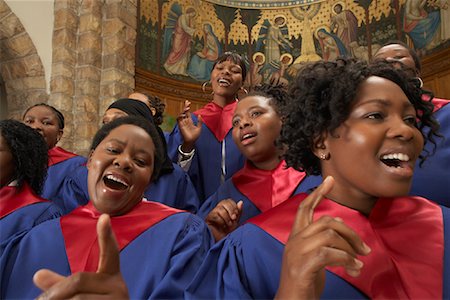 pictures of african americans singing in church - Gospel Choir Stock Photo - Premium Royalty-Free, Code: 600-00984046