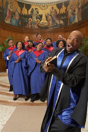 Gospel Choir and Minister Stock Photo - Premium Royalty-Free, Code: 600-00984051