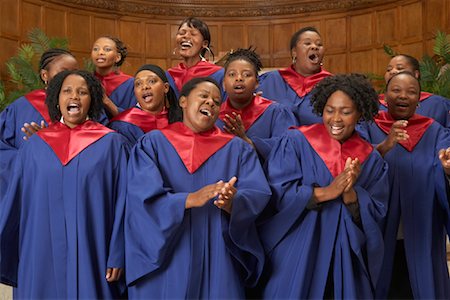 pictures of african americans singing in church - Gospel Choir Stock Photo - Premium Royalty-Free, Code: 600-00984060