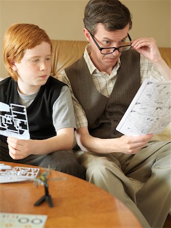 preteen boys models - Father and Son doing Crafts Together Stock Photo - Premium Royalty-Free, Code: 600-00984166