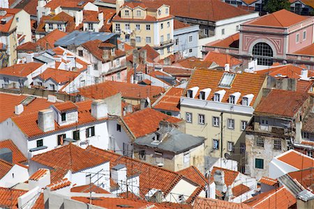 Overview of Houses, Lisbon, Portugal Foto de stock - Sin royalties Premium, Código: 600-00982861