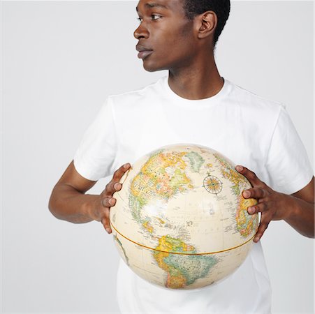 simsearch:600-00983698,k - Portrait of Man Holding Globe Stock Photo - Premium Royalty-Free, Code: 600-00983694