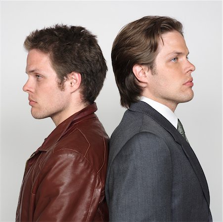 sibling portrait two people serious - Portrait of Twin Brothers Stock Photo - Premium Royalty-Free, Code: 600-00983759