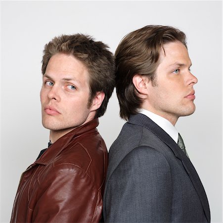 sibling portrait two people serious - Portrait of Twin Brothers Stock Photo - Premium Royalty-Free, Code: 600-00983760