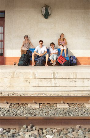 People Waiting at Train Station Stock Photo - Premium Royalty-Free, Code: 600-01015546