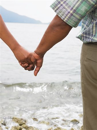 senior couple looking ahead - Couple on Shore Stock Photo - Premium Royalty-Free, Code: 600-01036947