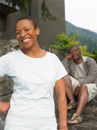 simsearch:600-01123824,k - Portrait de Couple sur les marches de Pierre Photographie de stock - Premium Libres de Droits, Code: 600-01036977