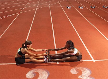 simsearch:600-01604089,k - Women Stretching on Track Stock Photo - Premium Royalty-Free, Code: 600-01037089