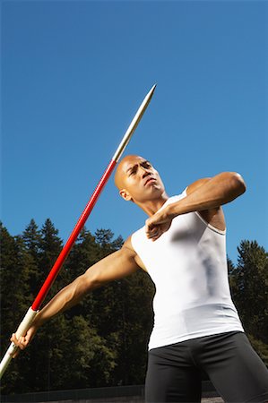 simsearch:700-00688639,k - Man About to Throw Javelin Stock Photo - Premium Royalty-Free, Code: 600-01037119