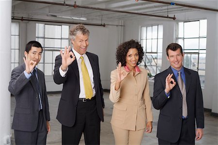 simsearch:600-01604083,k - Group Portrait of Business People Making Hand Gesture Stock Photo - Premium Royalty-Free, Code: 600-01037435