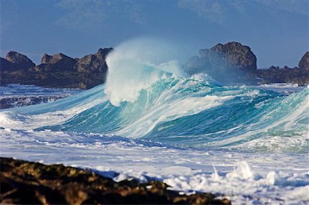 photography rocky islands mist - Waves, North Shore, Oahu, Hawaii Stock Photo - Premium Royalty-Free, Code: 600-01030162