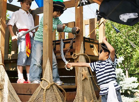 serbian ethnicity - Boys Pretending to be Pirates Stock Photo - Premium Royalty-Free, Code: 600-01042039