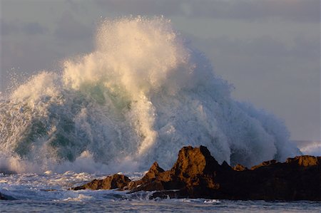 Wave Crashing on Reef, North Shore, Oahu, Hawaii, USA Stock Photo - Premium Royalty-Free, Code: 600-01072415