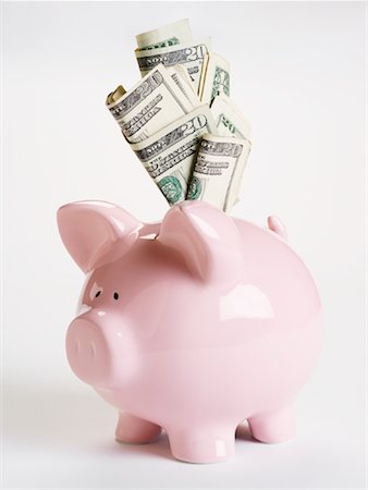 simsearch:600-02346262,k - Piggy Bank and Cash Stock Photo - Premium Royalty-Free, Code: 600-01073559