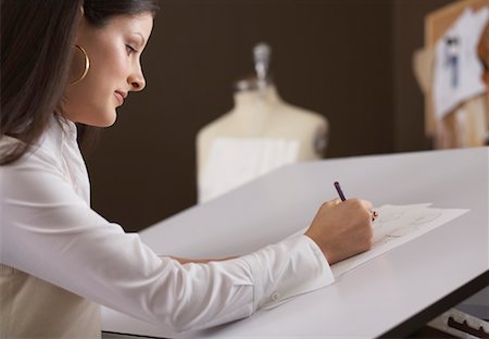 drafting table - Woman Working in Office Stock Photo - Premium Royalty-Free, Code: 600-01084107