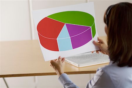 Woman Holding a Pie Chart Stock Photo - Premium Royalty-Free, Code: 600-01083625