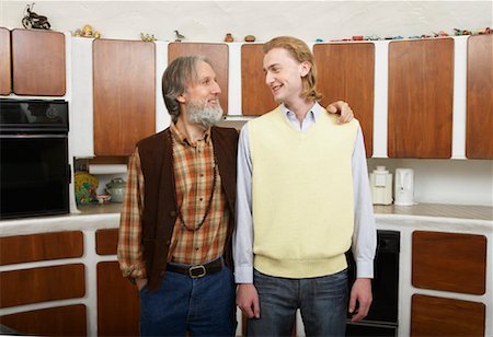 simsearch:700-01459105,k - Father and Son in Kitchen Stock Photo - Premium Royalty-Free, Code: 600-01083716