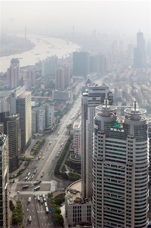 pollution on road - Overview of Shanghai, China Stock Photo - Premium Royalty-Free, Code: 600-01083973