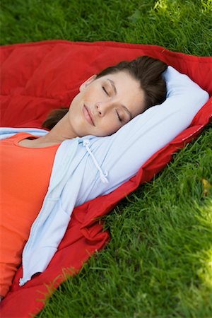 sleeping backyard - Woman Sleeping Outdoors Stock Photo - Premium Royalty-Free, Code: 600-01109873