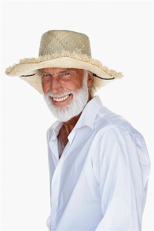 Portrait of Man in Straw Hat Stock Photo - Premium Royalty-Free, Code: 600-01119906