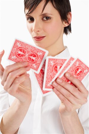 simsearch:600-01110057,k - Woman Holding Cards Stock Photo - Premium Royalty-Free, Code: 600-01110065
