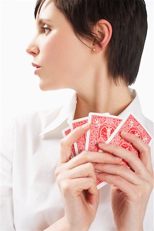 simsearch:600-01110057,k - Woman Holding Cards Stock Photo - Premium Royalty-Free, Code: 600-01110066