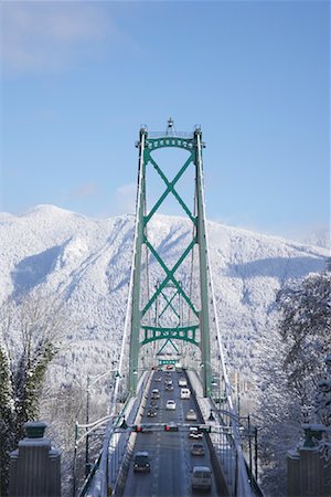 Lion's Gate Bridge, Vancouver, British Columbia, Canada Stock Photo - Premium Royalty-Free, Code: 600-01112557