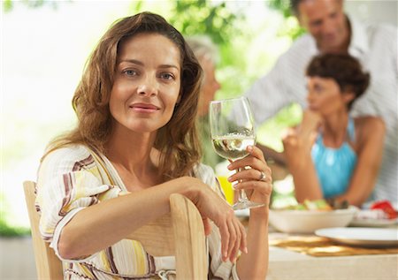 dining in spain - Woman Dining Outdoors Stock Photo - Premium Royalty-Free, Code: 600-01112757